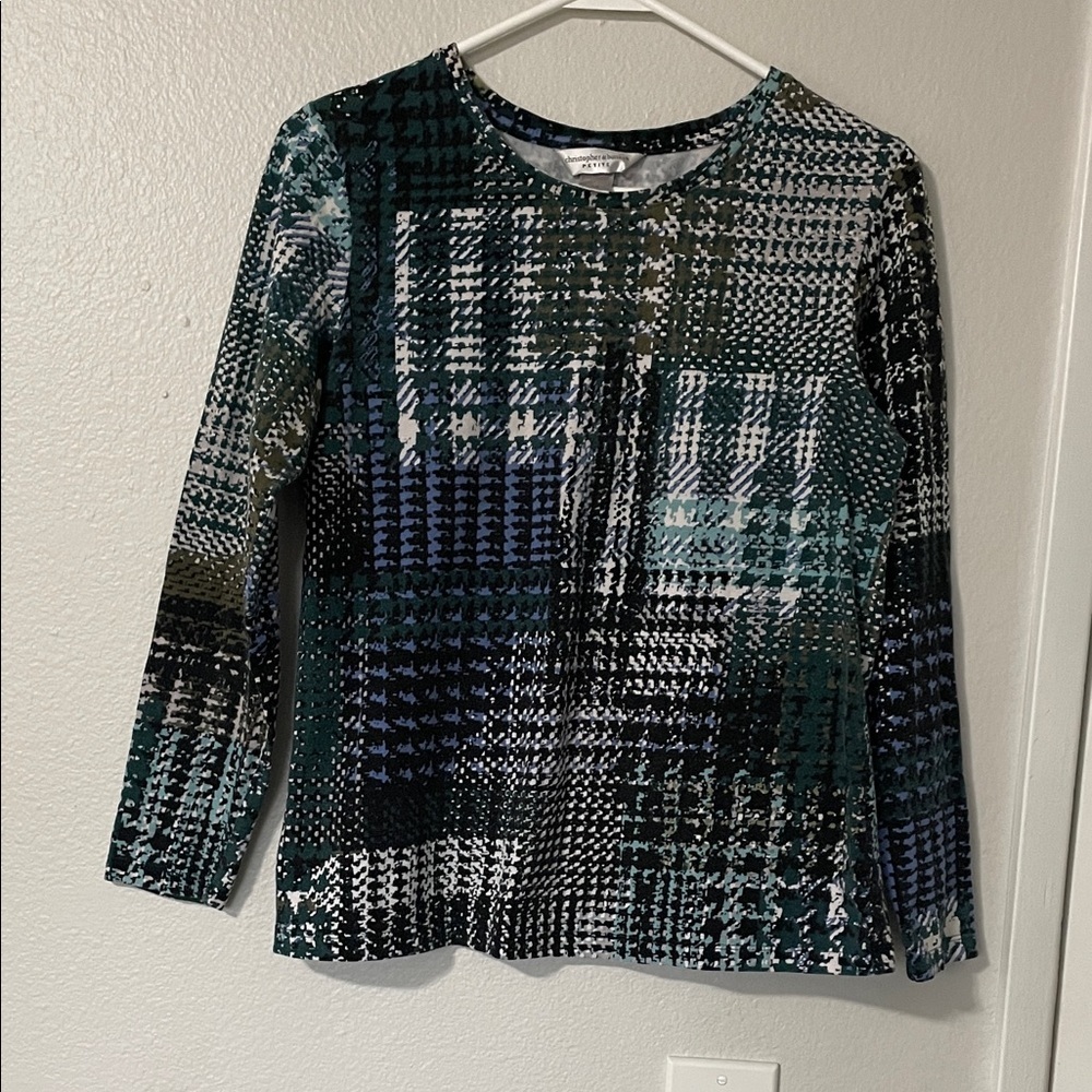 Christopher & Banks Green Plaid Blouse